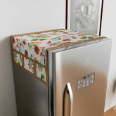 Kuber Industries Fridge Top Cover & Handle Cover Set | Fridge Top & Handle Cover Set | Refrigerator Cover & Handle Cover Combo Set | Leaf Kniting Fridge & Handle Cover | Cream